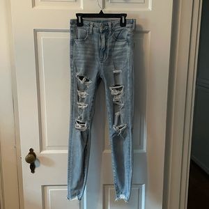 Cut, light wash, highest rise, jeans from American Eagle
